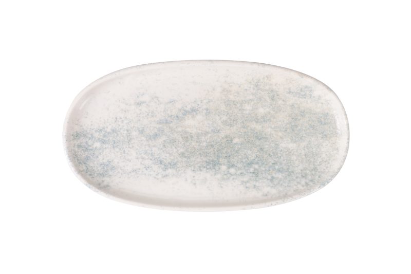 Smoky Matte Blue Oval Plate 30 cm