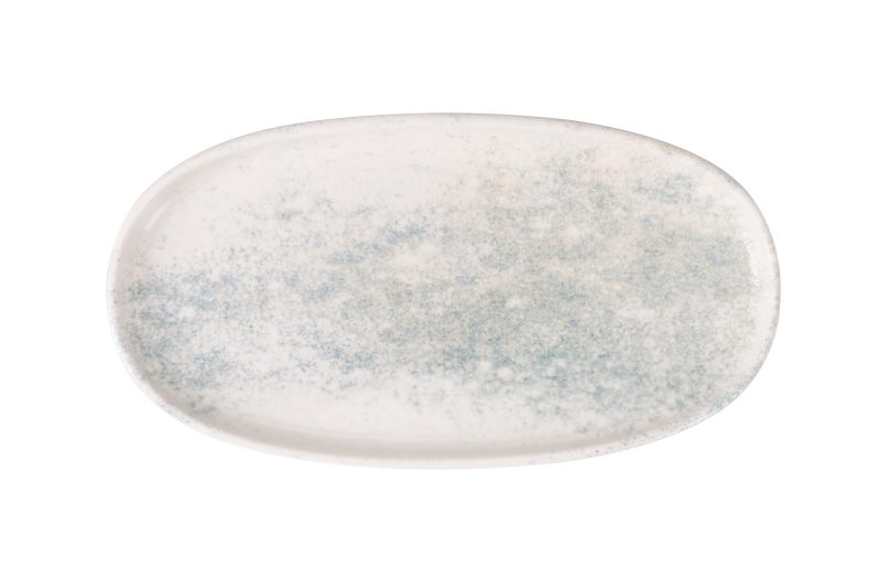 Smoky Matte Blue Oval Plate 34 cm