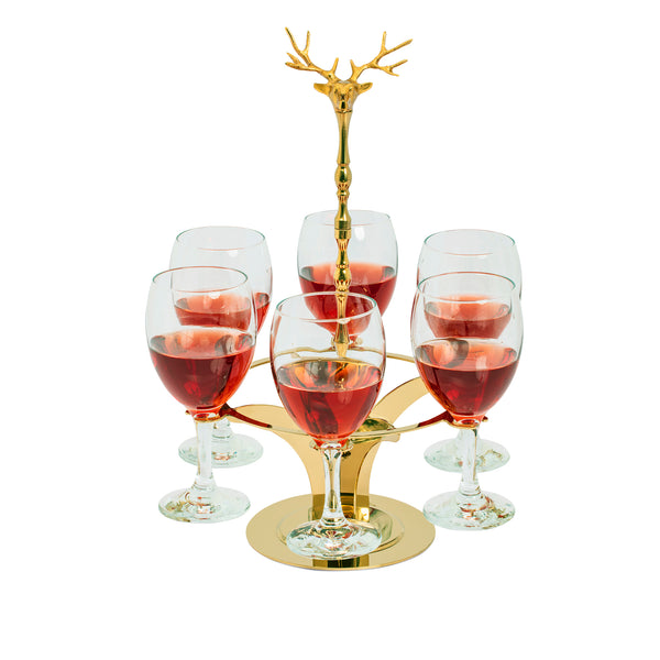 Guren 6-Glass Presentation Stand (Gold Deer)