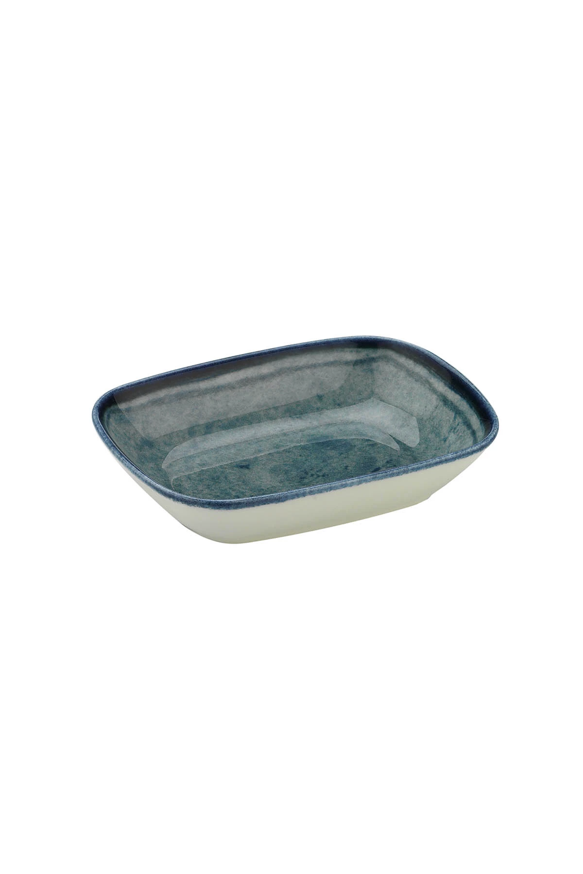 Kütahya Porcelain Bone Ent.Hotel 12cm.Square Boat Plate Blue Stone