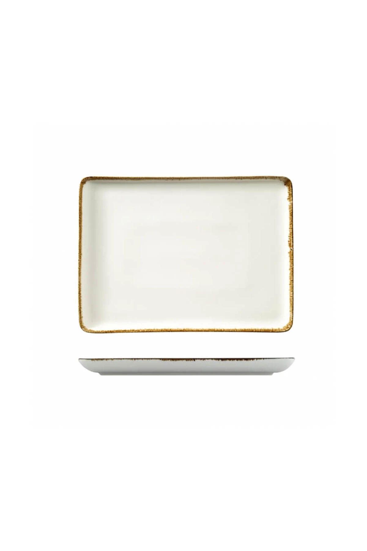 Kütahya Porcelain Bone Tan 18x13cm.Flat Plate Cream Net