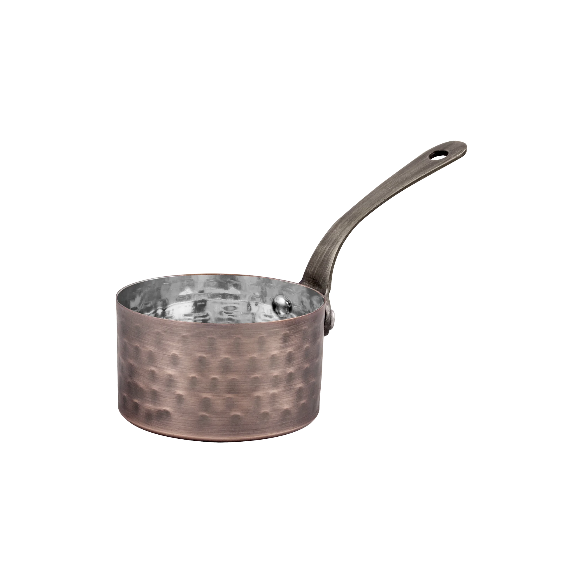 Solida Copper Mini Sauce Pan with Long Brass Handles - 7 x 3.75 cm - 140 ml