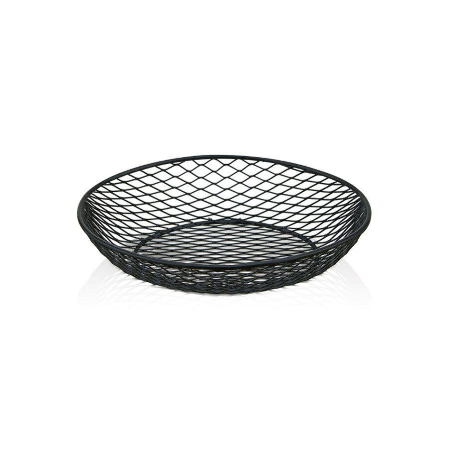 Oval Sunumluk Tel Sepet - Siyah 28X20X6 cm