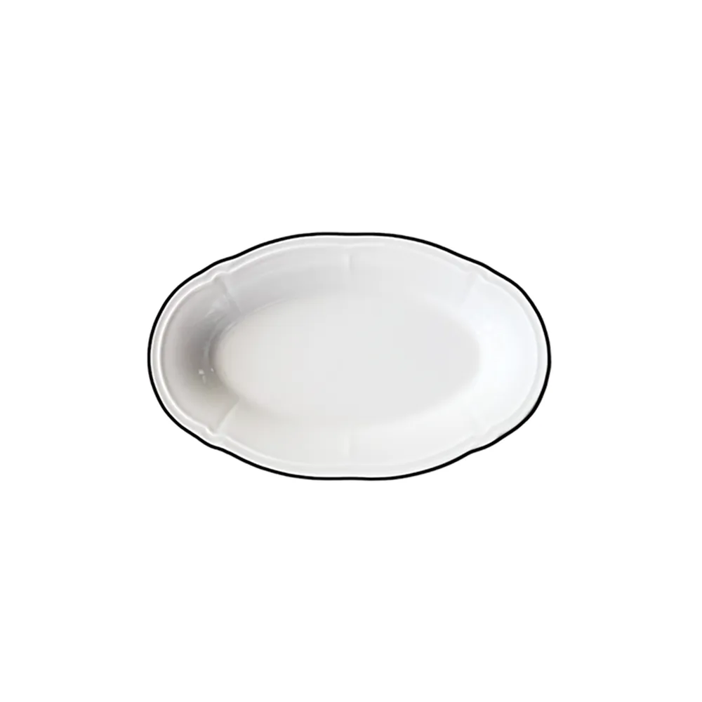 ID Fine Black Line Fulya Oval Kayık 21 cm
