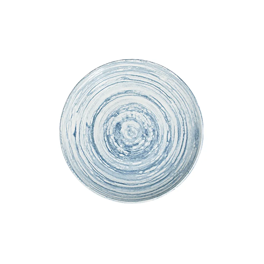 ID Fine Swirl Blue Tuval Deep Plate 20 cm 550 cc