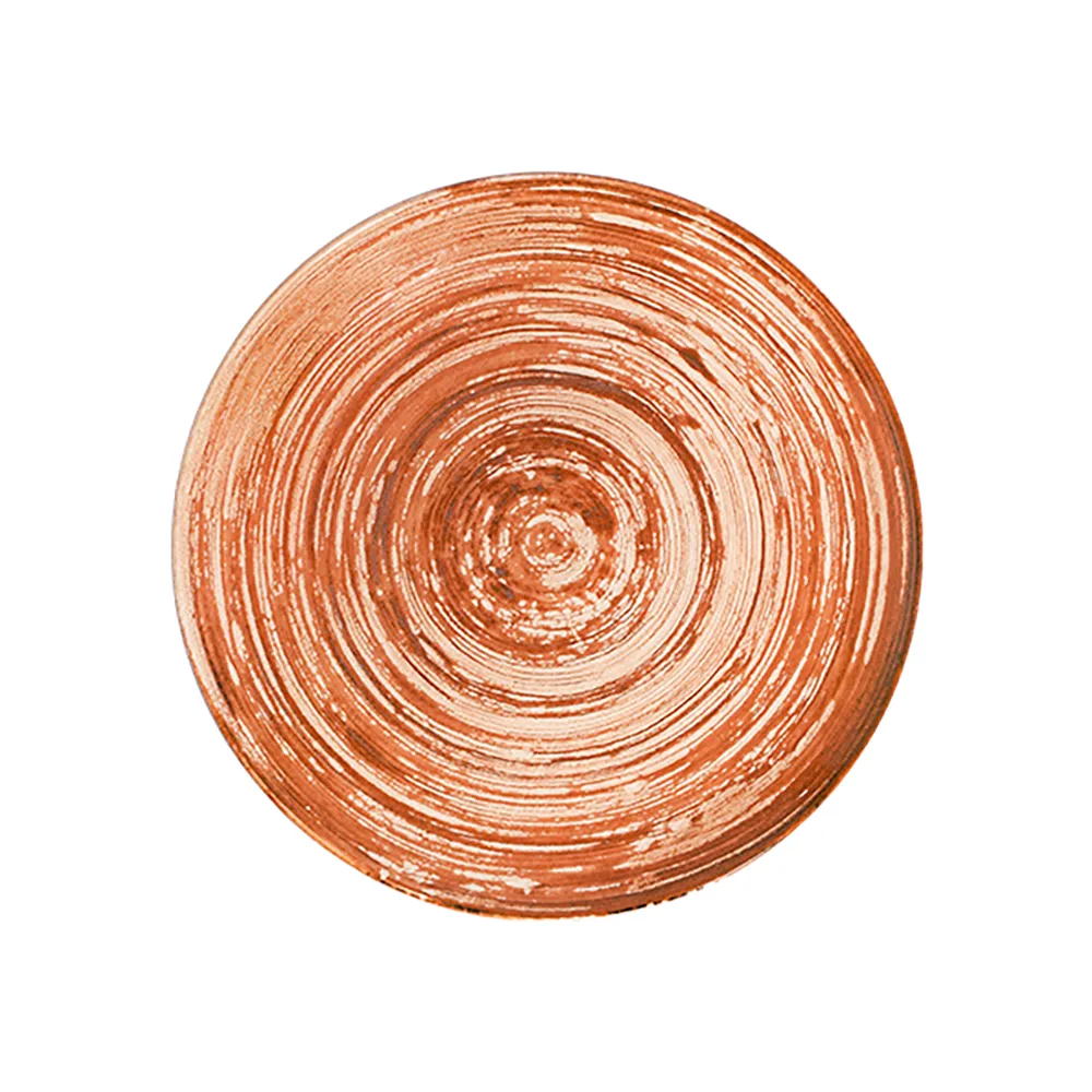 ID Fine Swirl Terracotta Tuval Flat Plate 25 cm