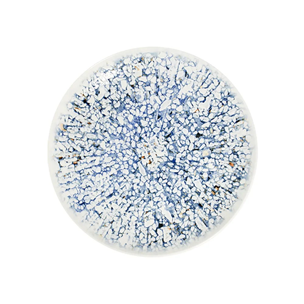 ID Fine Mosaic Blue Tuval Flat Plate 25 cm