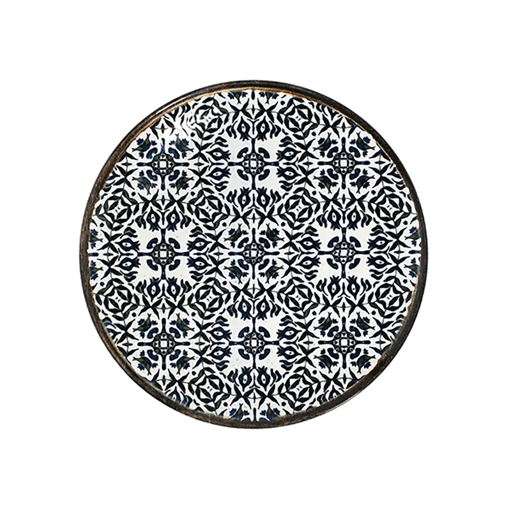 ID Fine Seville Navy Tuval Flat Plate 25 cm