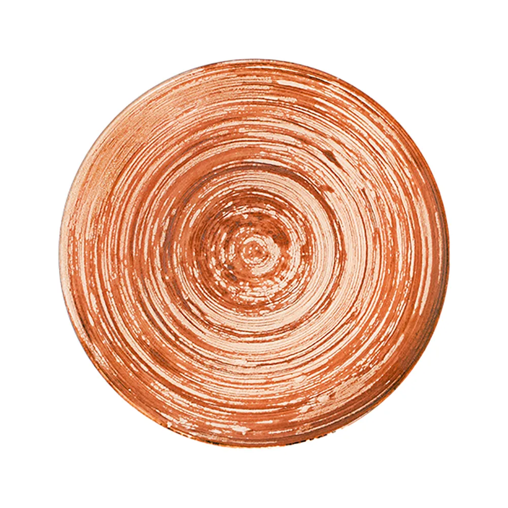 ID Fine Swirl Terracotta Tuval Flat Plate 28 cm