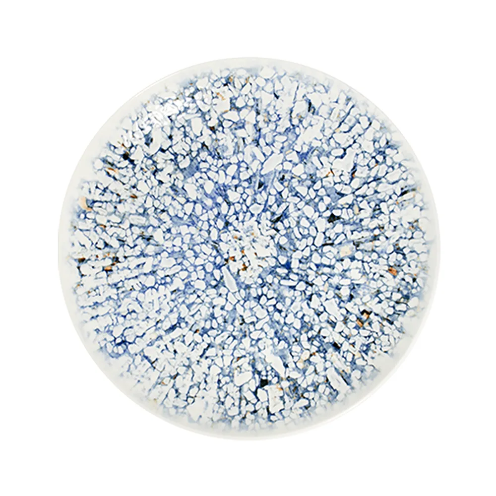 ID Fine Mosaic Blue Tuval Flat Plate 28 cm