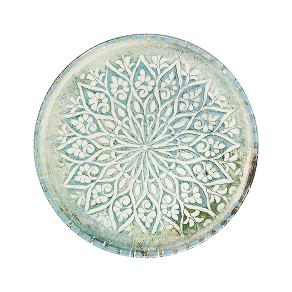 ID Fine Granada Turquoise Tuval Flat Plate 28 cm