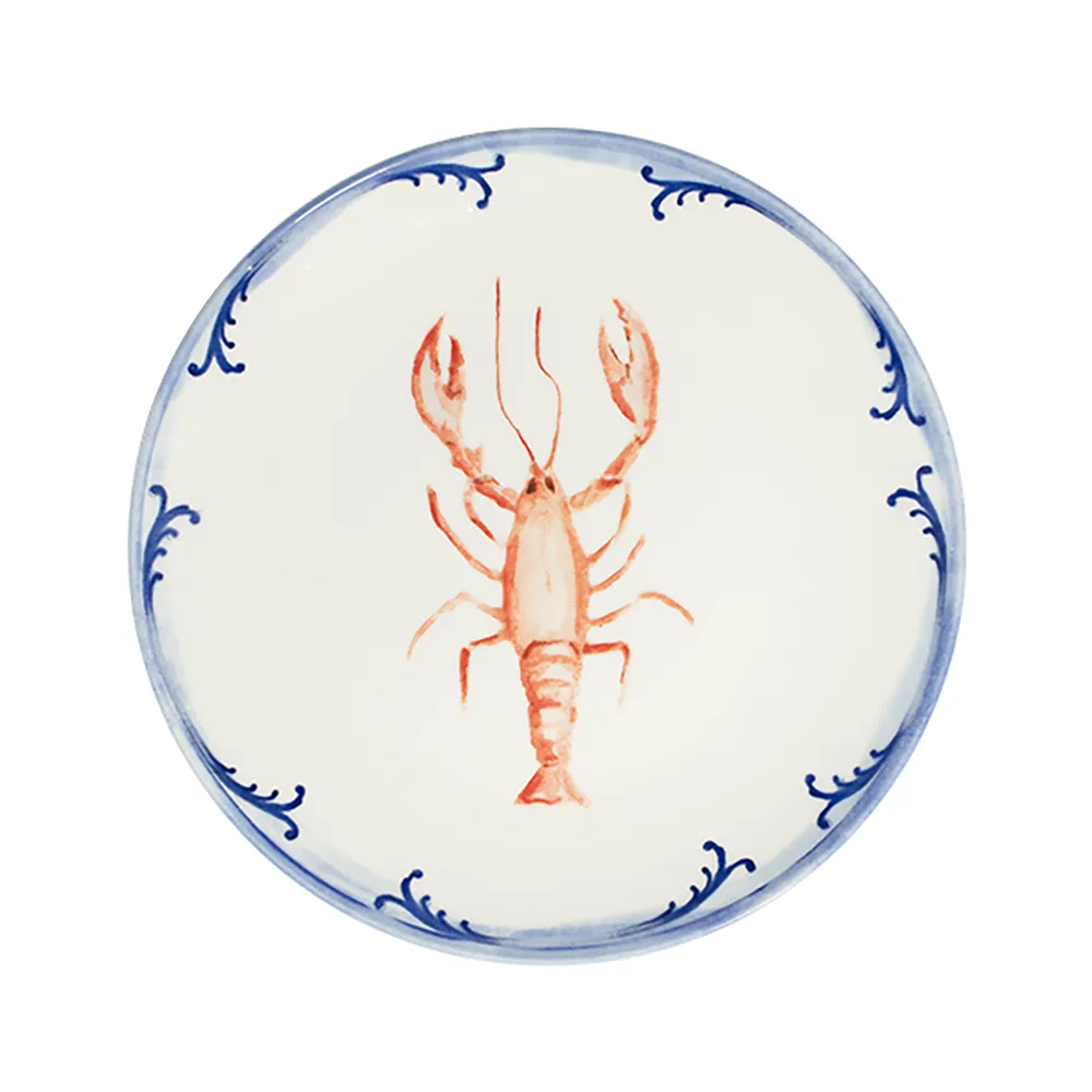 ID Fine Lobster Blue Tuval Flat Plate 28 cm