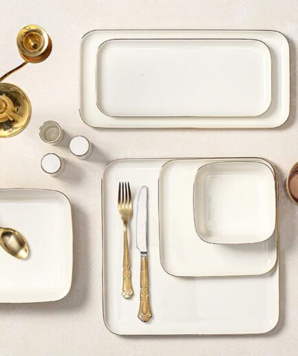 Porland Cortot Gold Gilding 24 Piece Dinner Set for 6 People