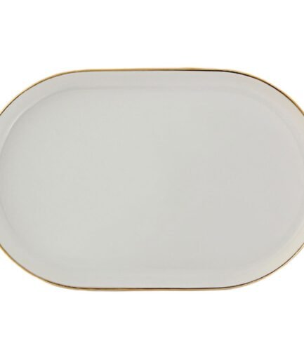 Porland Chopin Gold Gilded Boat Plate 18cm