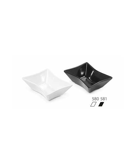 Kapp Melamine Rose Presentation Plate - Black 10x7.8 cm