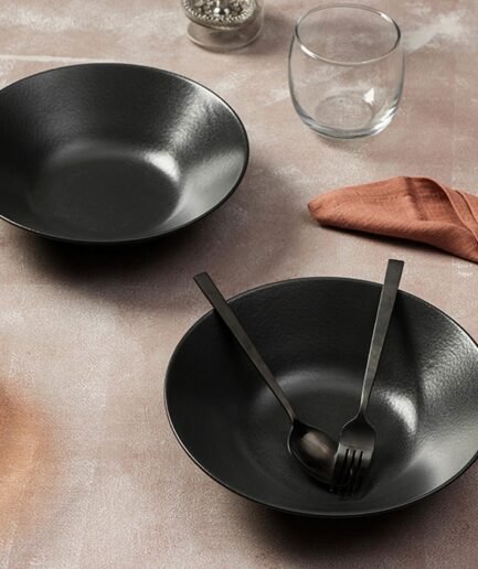 Porland Grazia Seasons Black 2-Piece Serving & Presentation Bowl