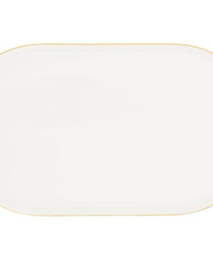 Porland Chopin Gold Gilded Boat Plate 28cm