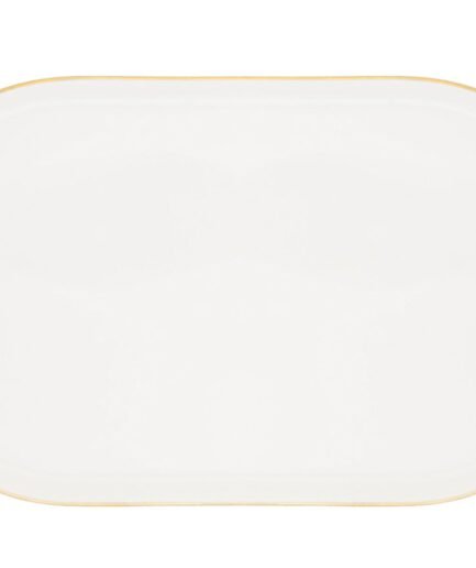 Porland Chopin Gold Gilded Boat Plate 32cm
