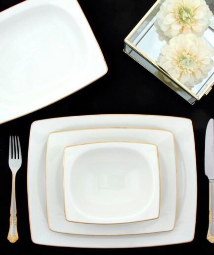 Porland Riva Gold Gilding 24 Piece Dinner Set for 6 People