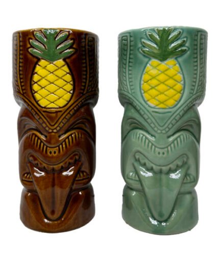 Groovy Ceramic Tiki Mug - Brown Totem Head (550ml)
