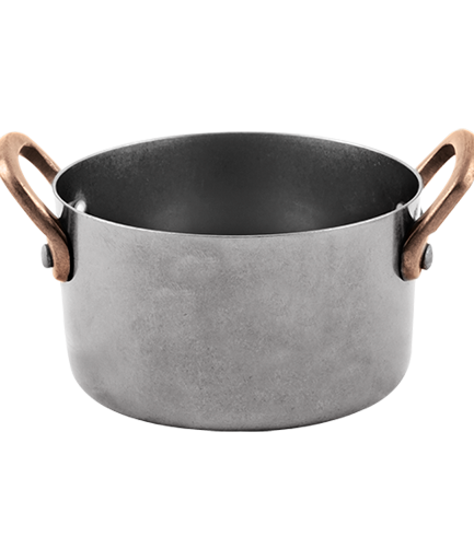 Antique Mini Sauce Pan – with 2 Side Brass Handles – 7.8 x 4.5 cm 200 ml