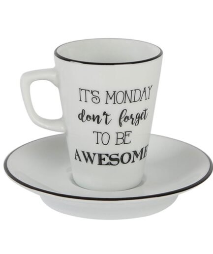 Porland Be Happy Coffee Cup with Saucer 95cc