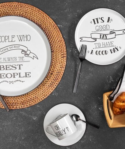 Porland Be Happy 19 Piece Cake-Tea Set for 6 People