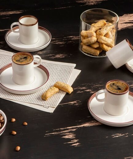 Porland Chopin Copper Coffee Set for 4 People 85cc