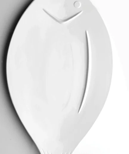 KUTAHYA PORCELAIN FISH 51 CM. BOAT PLATE WHITE