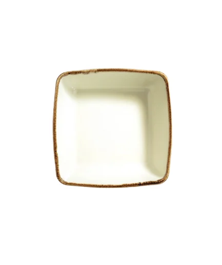 Kütahya Porcelain Bone Tan 13cm.Bowl Cream Netted