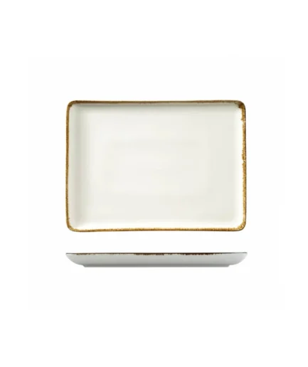 Kütahya Porcelain Bone Tan 23x17cm.Flat Plate Cream Net