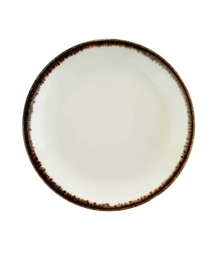 Kütahya Porcelain Bone Teos 23cm.Flat Plate Cream Net