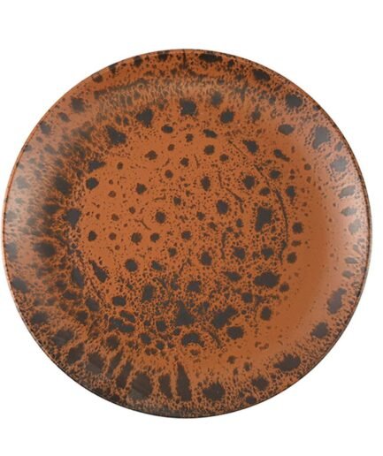 Porland Moire Kahverengi Düz Tabak 31cm 6 adet