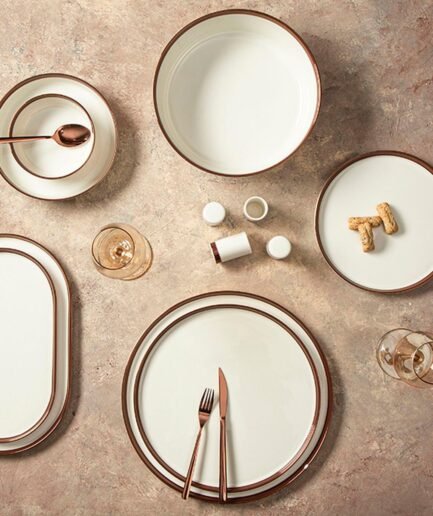 Porland Chopin Copper 60 Piece Dinner Set for 12 People