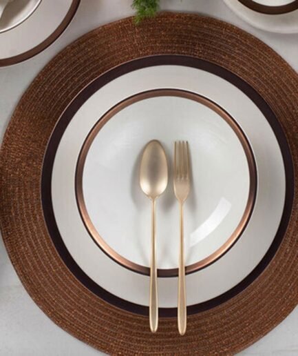 Porland Copper Line 27 Piece 6 Person Dinner Set