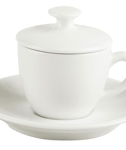 Porland Soley Alumilite Coffee Cup with Lid & Plate 80cc 12 Pieces