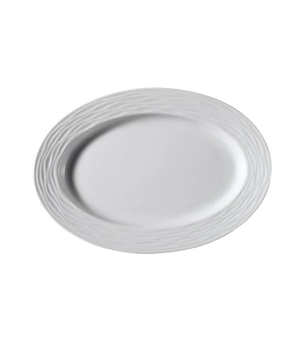 KUTAHYA PORCELAIN SEA WAVE 18 CM. BOAT PLATE WHITE