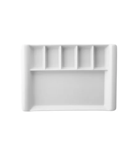 KUTAHYA PORCELAIN TAVOLA(G) 31X22 CM.6 SECTION BREAKFAST TRAY WHITE