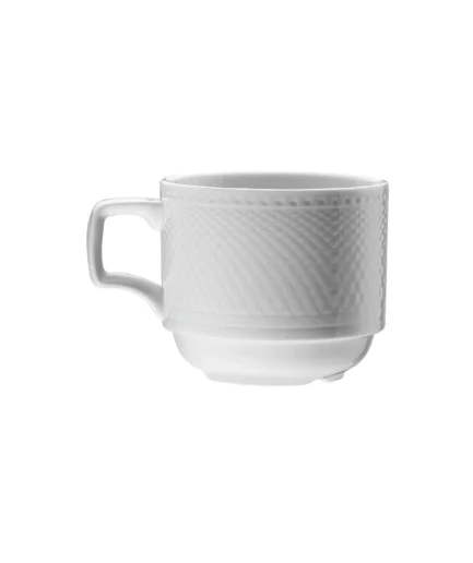 KUTAHYA PORCELAIN ZUMRUT HOTEL TEA CUP WITH PLATE WITHOUT DECORATION