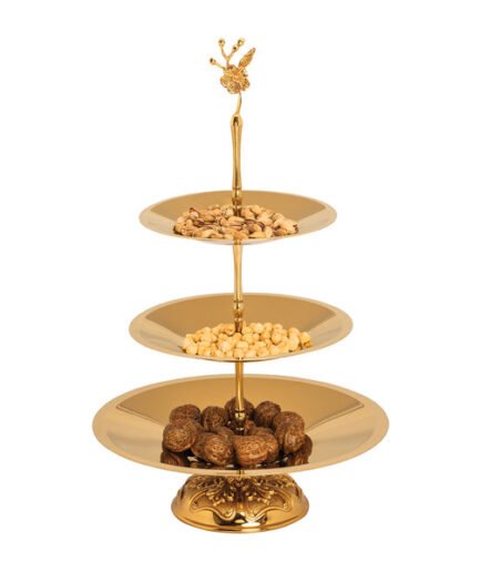 Conical Gold Bowl Bud Handle 3 Layer Royal Foot