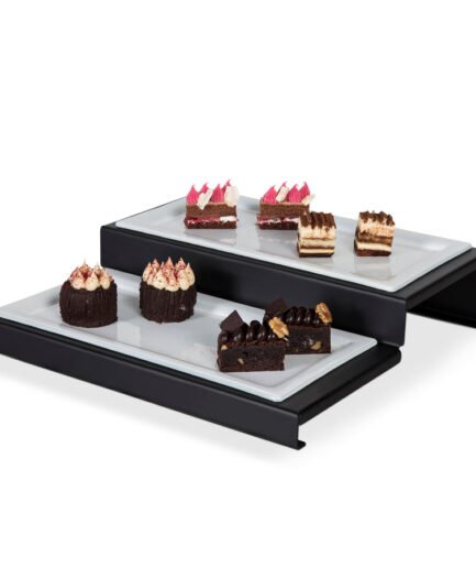 Presentation Stand 2 Tiers 2 Slots Black