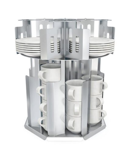 Demountable Plate Rotating Cup Stand with Spoon Chamber