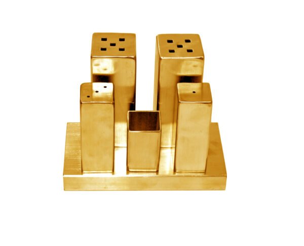 Everest Large Square Salt Shaker Set Gold XLGOLD