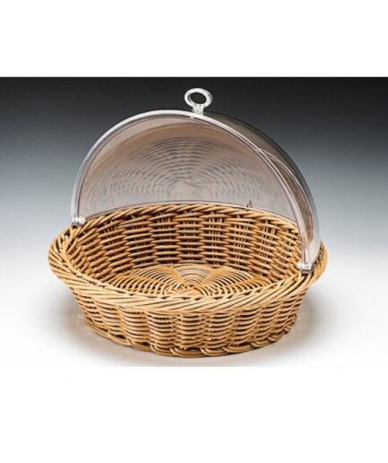 Alkan Woven Round Basket with Rolltop Lid (41cm)