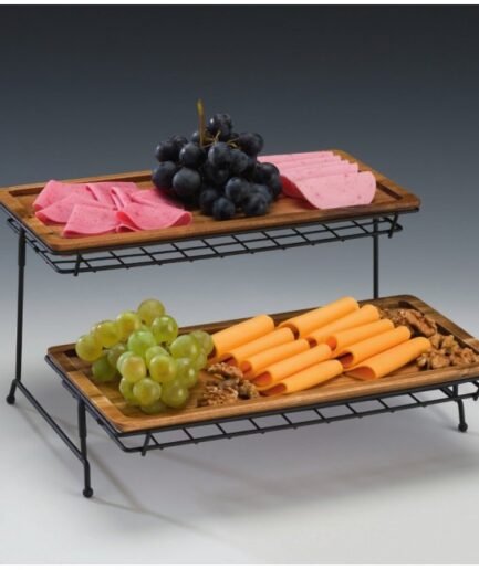 Alkan Wooden Display Stand with Metal Legs (35cm)