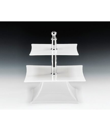 Alkan 2-Tier Square Buffet Stand - Clear (24cm High)